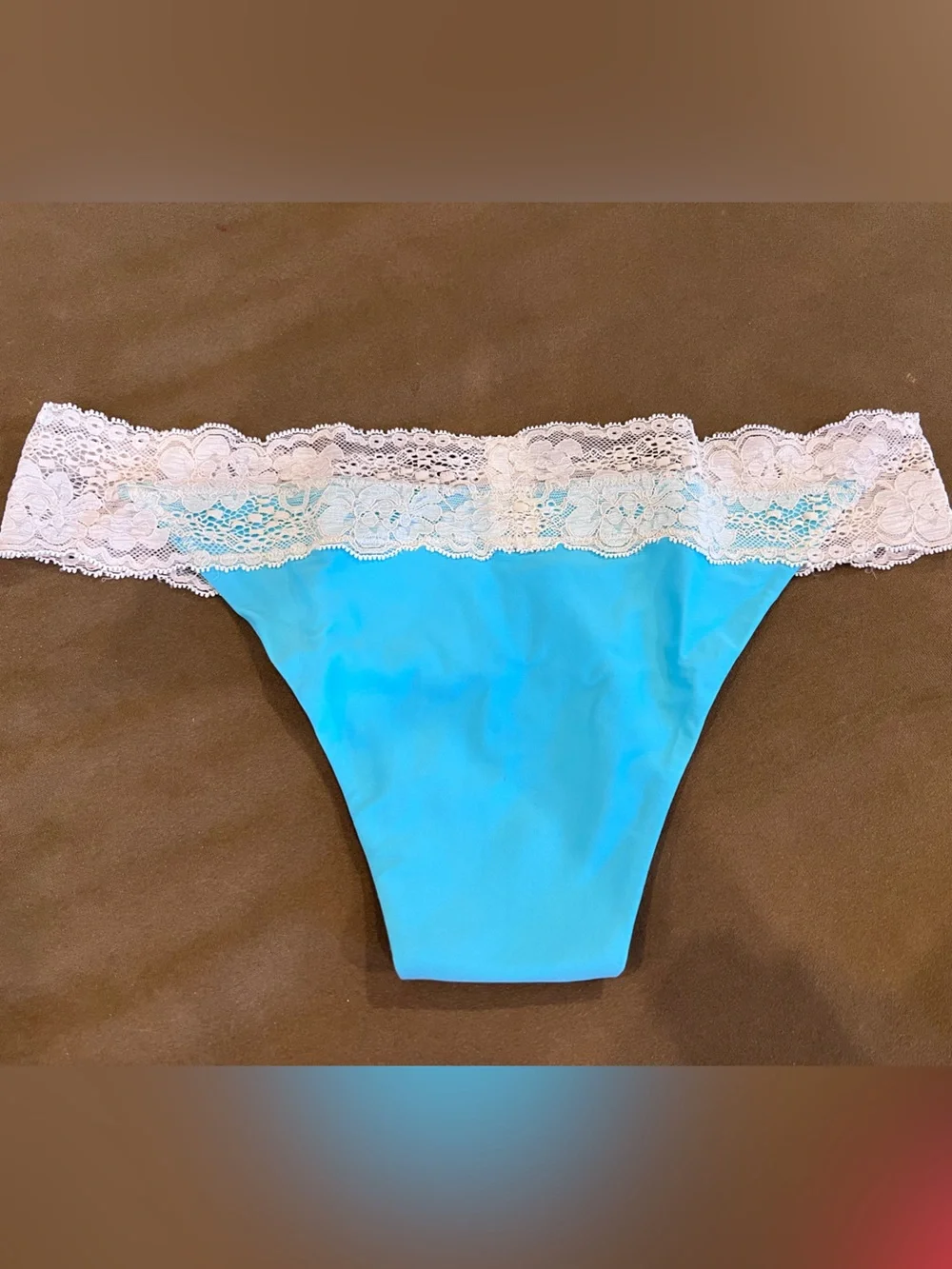 Beach Bunny Turquoise Lace-Trim Bikini Bottoms